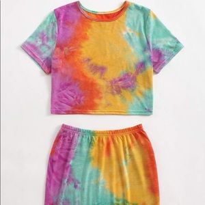 Tie Dye Tee & Skirt Set